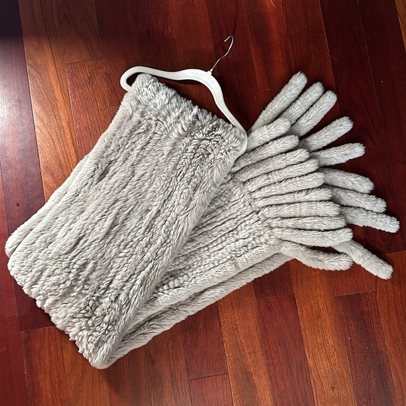 Tory Burch Rabbit Fur Fringe Scarf - Picture 5 of 16